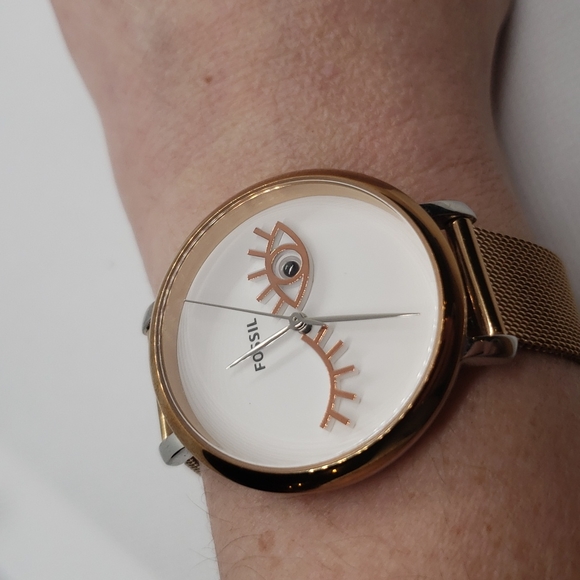 Fossil Jacqueline Wink Eye Gold Ladies Watch - Picture 10 of 10